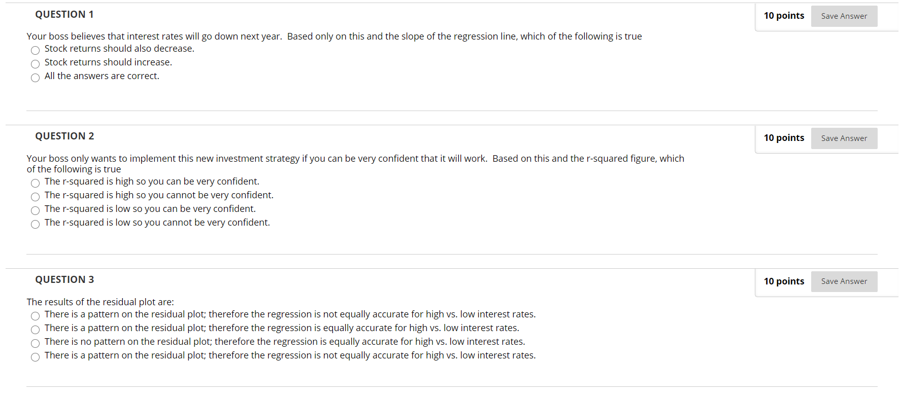Solved QUESTION 1 10 points Save Answer Your boss believes | Chegg.com