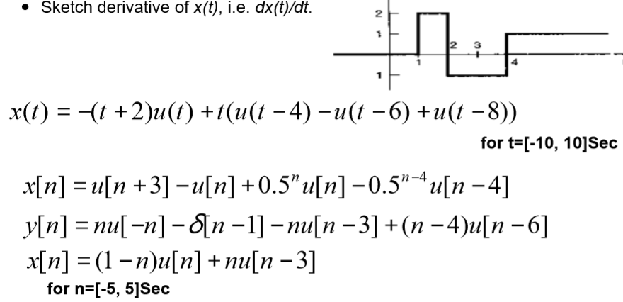 Solved • Sketch derivative of x(t), i.e. dx(t)/dt. N x(t) = | Chegg.com