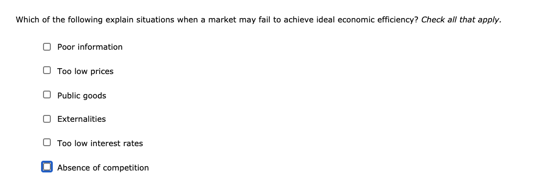Solved Which of the following explain situations when a | Chegg.com