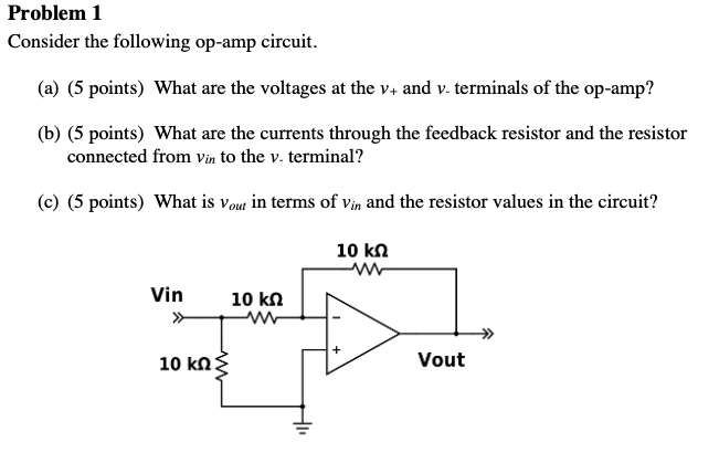 Solved Problem 1 Consider The Following Op-amp Circuit. (a) | Chegg.com