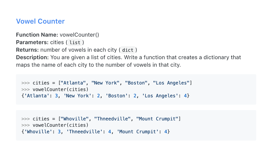 Solved Vowel Counter Function Name: vowelCounter() | Chegg.com