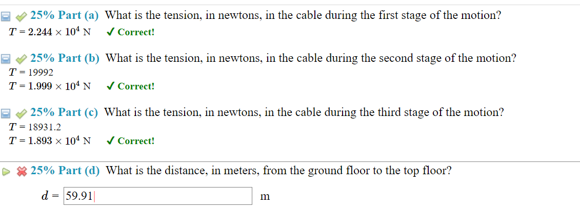 Solved (5\%) Problem 7: An Elevator Filled With Passengers | Chegg.com