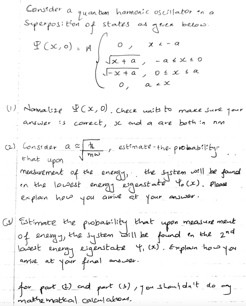 Solved Cansider a quantum harmonic oscillator in a