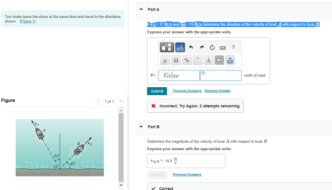 Solved Two boats leave the shore at the same time and travel | Chegg.com