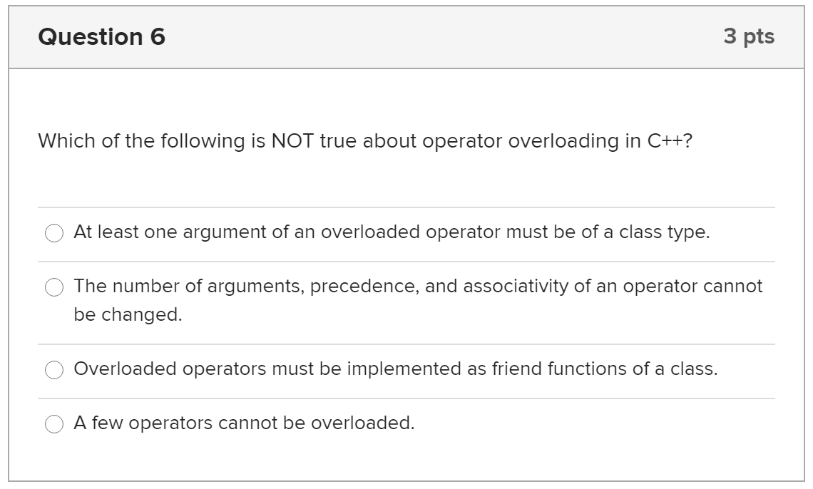 Operator Overloading Flashcards