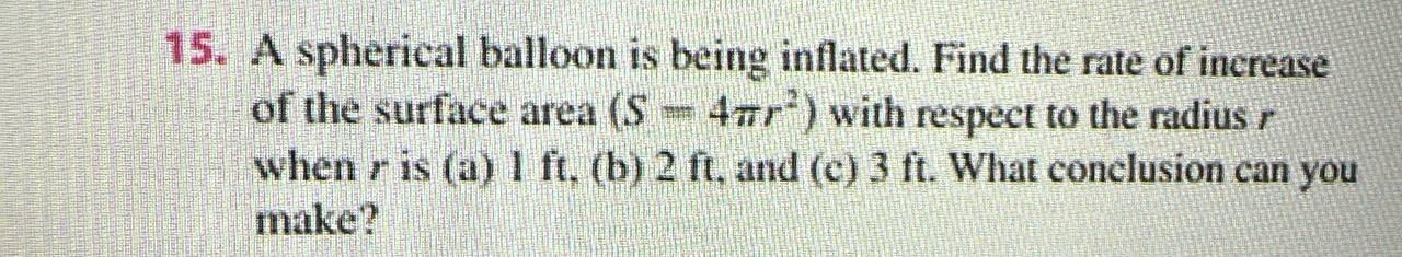 Solved 5. A Spherical Balloon Is Being Inflated. Find The | Chegg.com