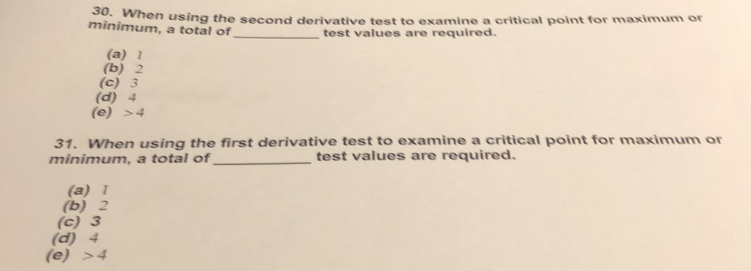 Solved 30. When Using The Second Derivative Test To Examine | Chegg.com