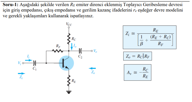 Solved Collector Feedback circuit with RE emitter resistor | Chegg.com