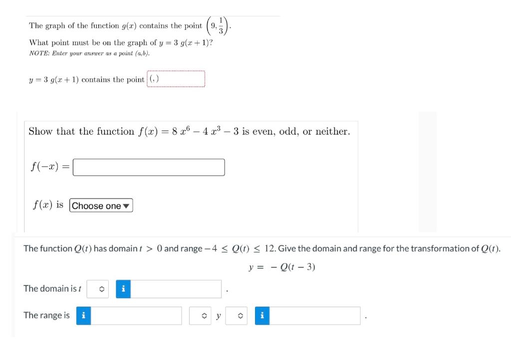 Solved The graph of the function g(x) contains the point | Chegg.com