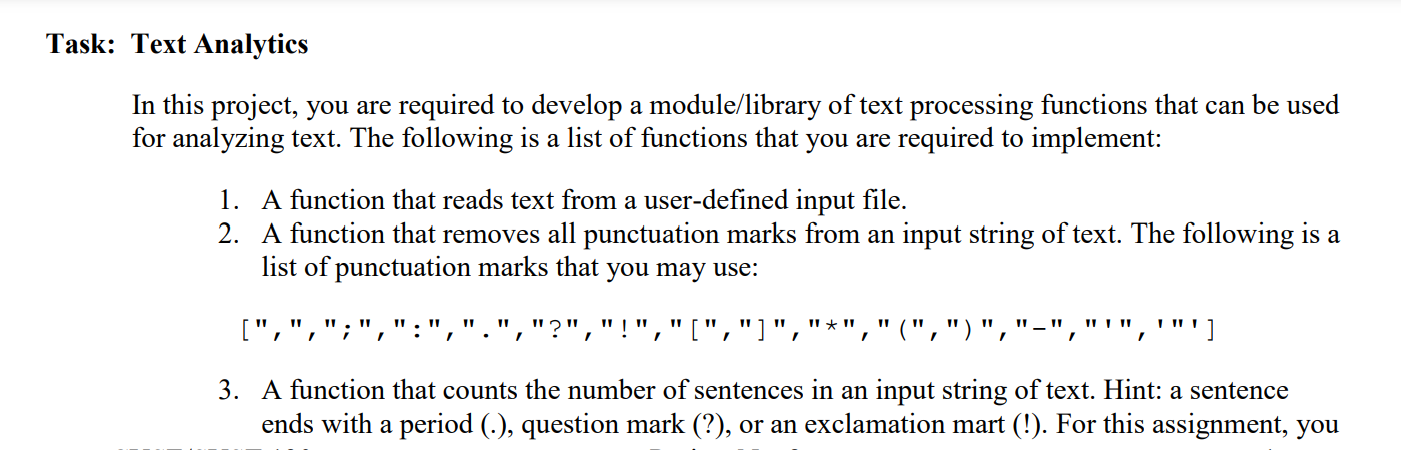 Solved Text Analytics In this project, you are required to | Chegg.com