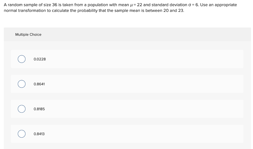 Solved A random sample of size 36 is taken from a population | Chegg.com