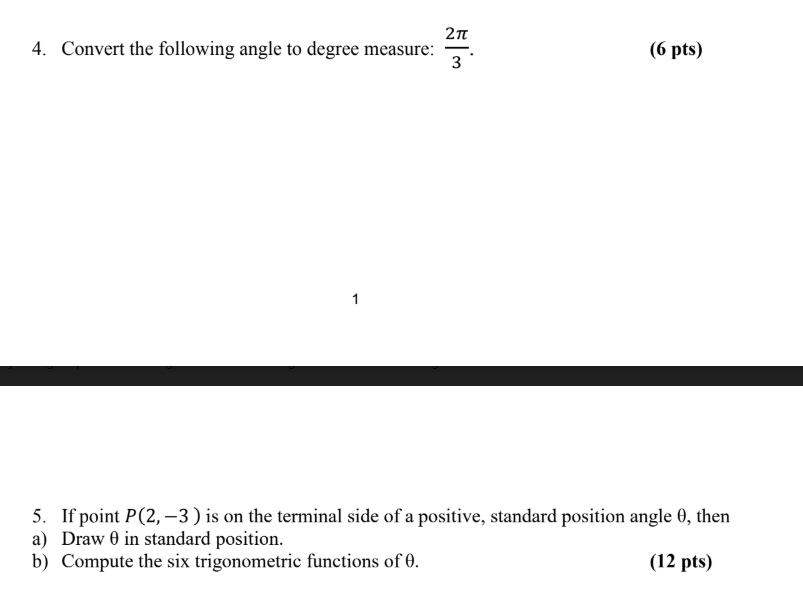 Solved 20 4. Convert the following angle to degree measure: | Chegg.com