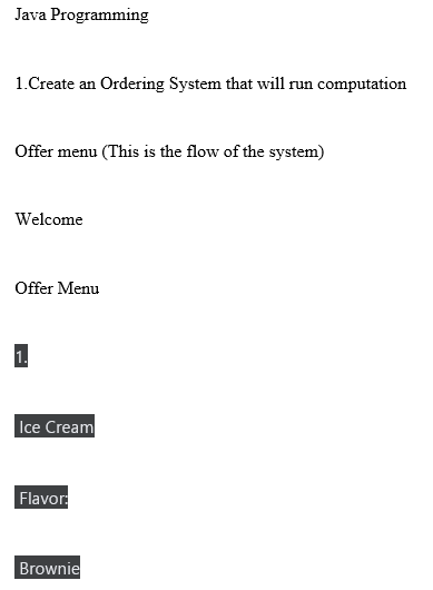 Java Programming 1.Create an Ordering System that | Chegg.com