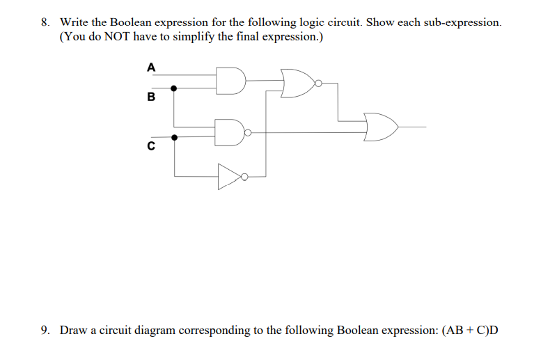 Solved 8. Write The Boolean Expression For The Following | Chegg.com