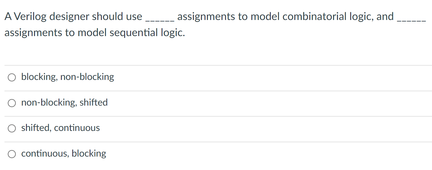 verilog assignments