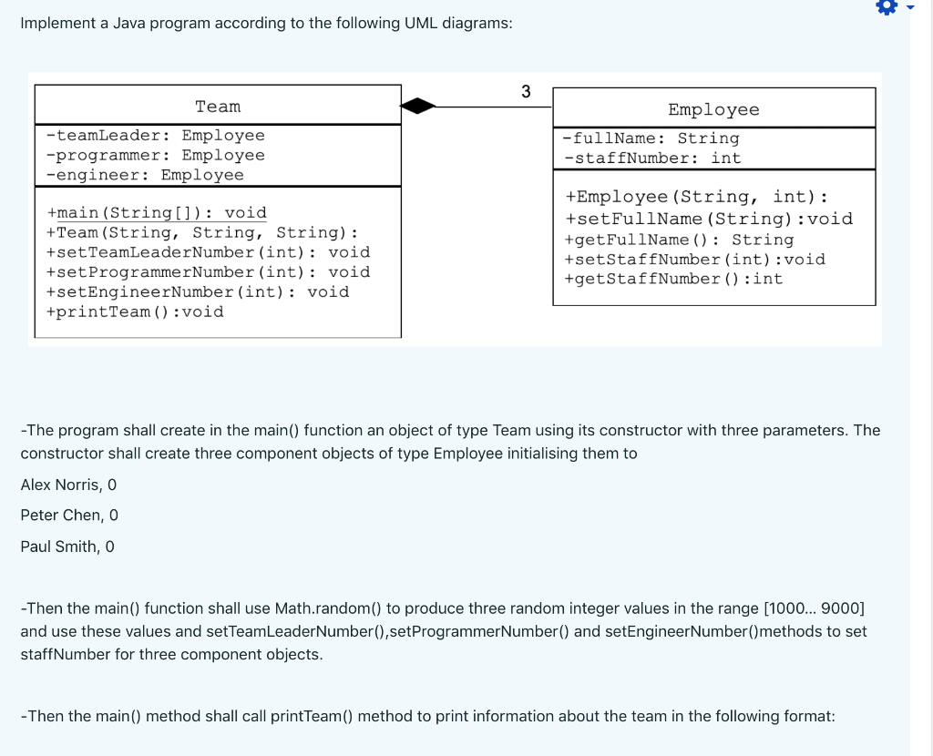 Solved Implement a Java program according to the following | Chegg.com