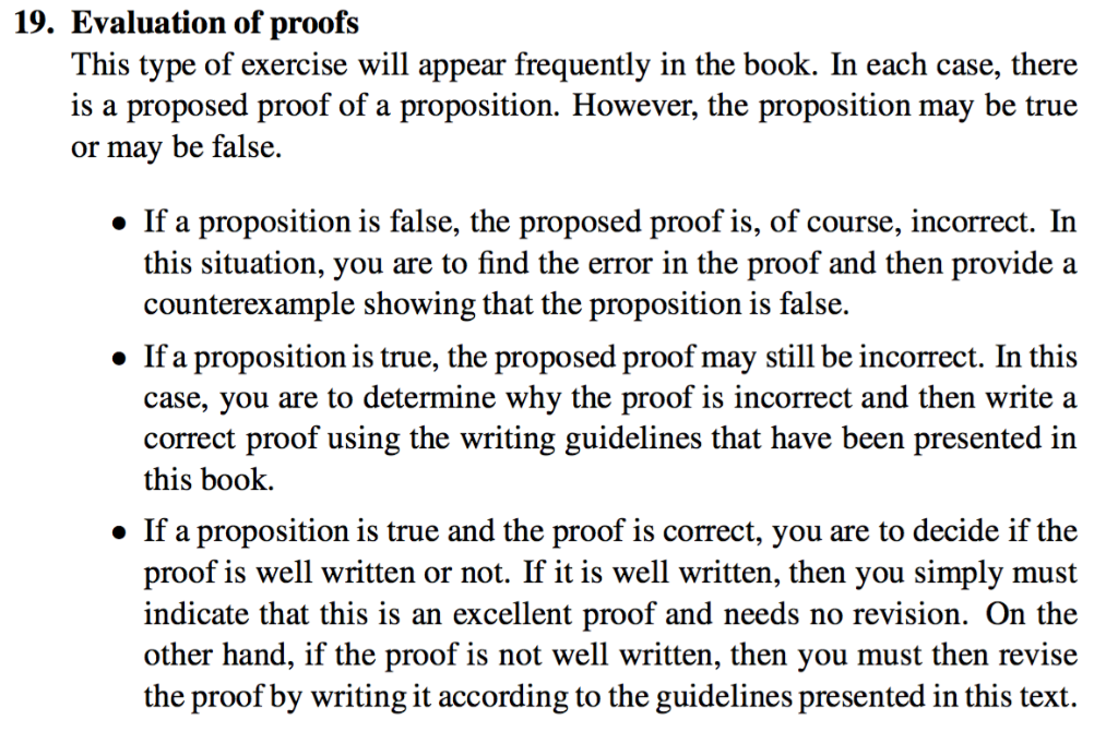 Solved 19. Evaluation Of Proofs This Type Of Exercise Will | Chegg.com