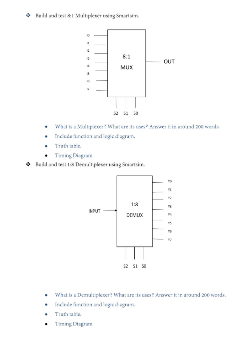 Solved * Build and test 8:1 Multiplexer using Smartsim. 10 | Chegg.com