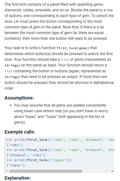 Solved The first lock consists of a panel filled with | Chegg.com