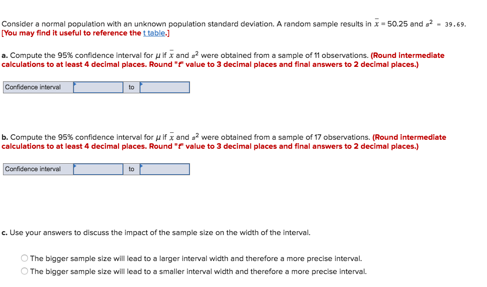 Solved Consider a normal population with an unknown | Chegg.com