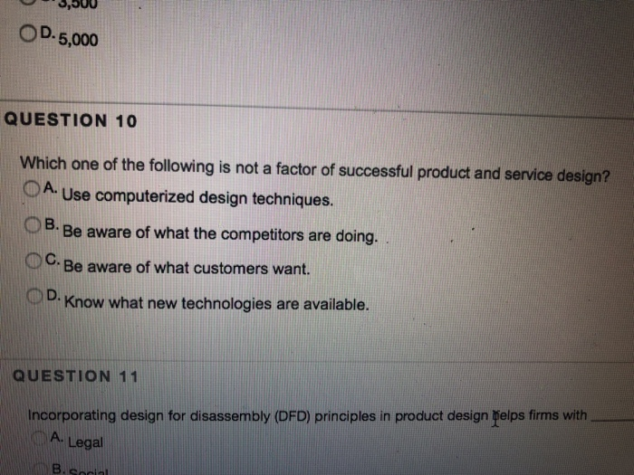 Solved ,500 OD.5,000 QUESTION 10 Which one of the following | Chegg.com