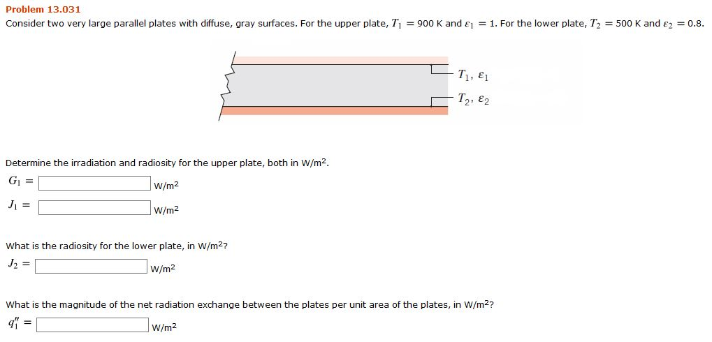 Solved Problem 13.031 Consider two very large parallel | Chegg.com