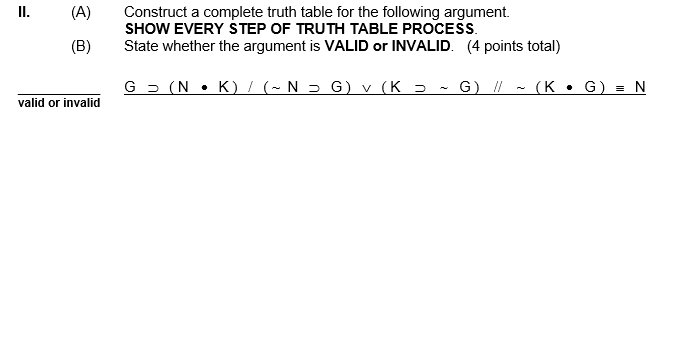 Solved Construct A Complete Truth Table For The Following Chegg Com