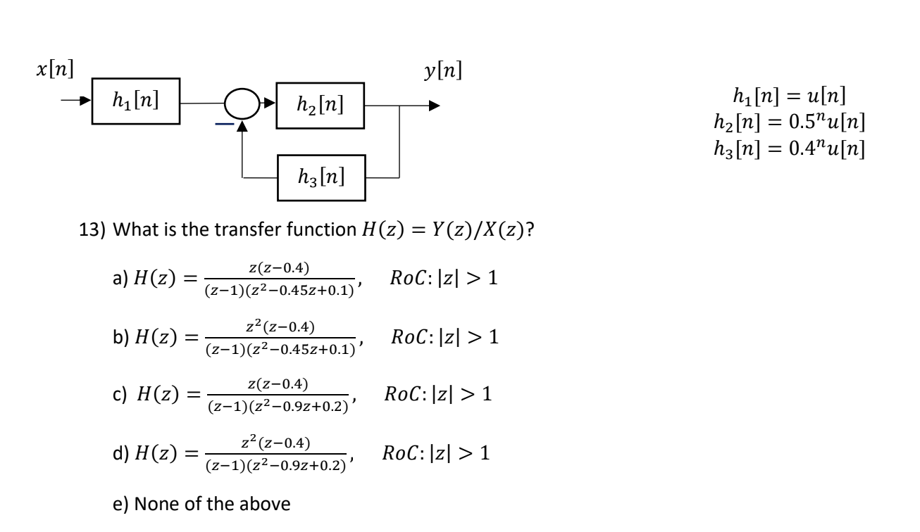 Solved h1[n]=u[n]h2[n]=0.5nu[n]h3[n]=0.4nu[n] What is the | Chegg.com
