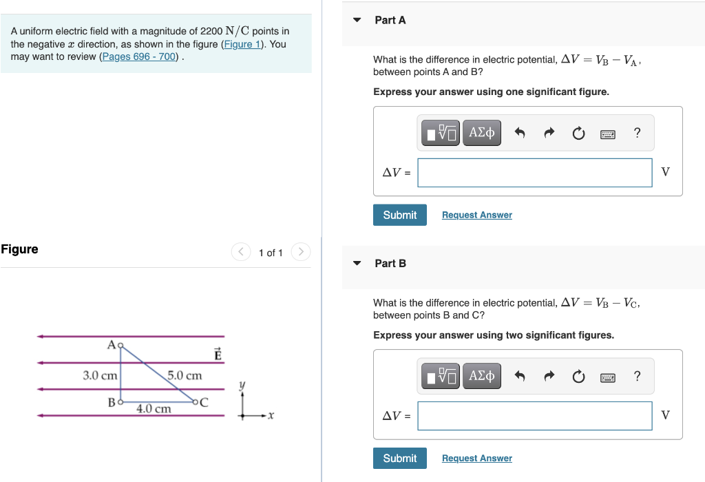 Solved Part A A Uniform Electric Field With A Magnitude Of | Chegg.com