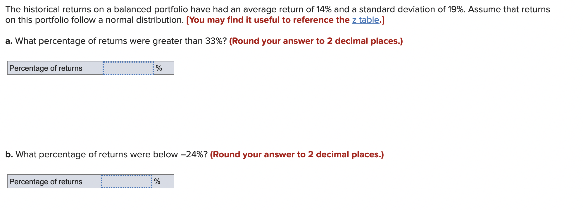 Solved The historical returns on a balanced portfolio have