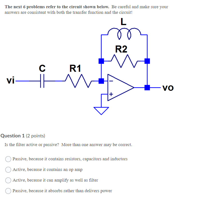 Solved The next 6 problems refer to the circuit shown below. | Chegg.com