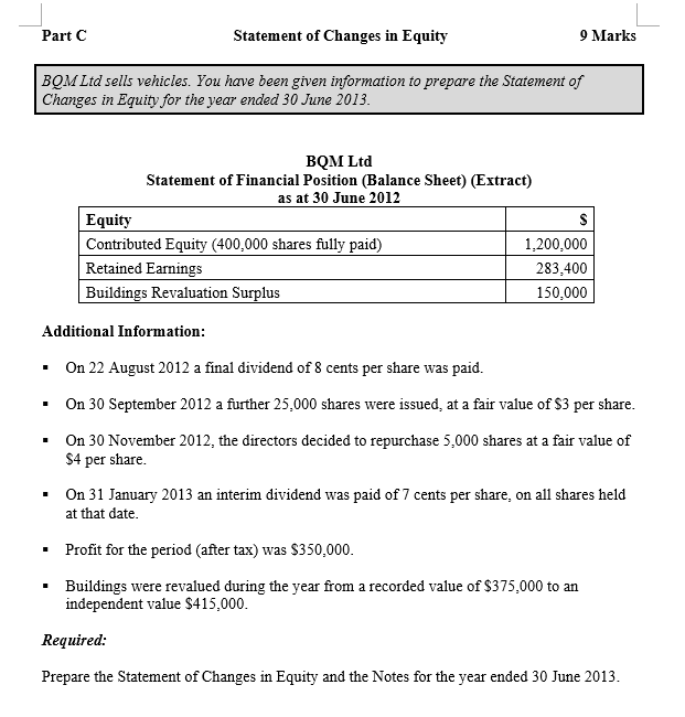statement of changes in equity retained earnings