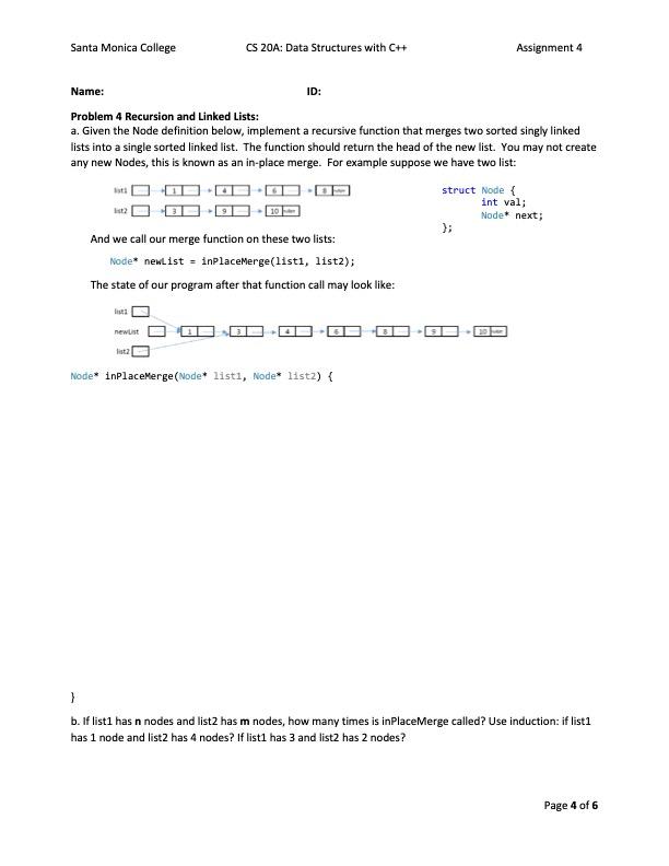 Solved Santa Monica College CS 20A: Data Structures with C++ | Chegg.com