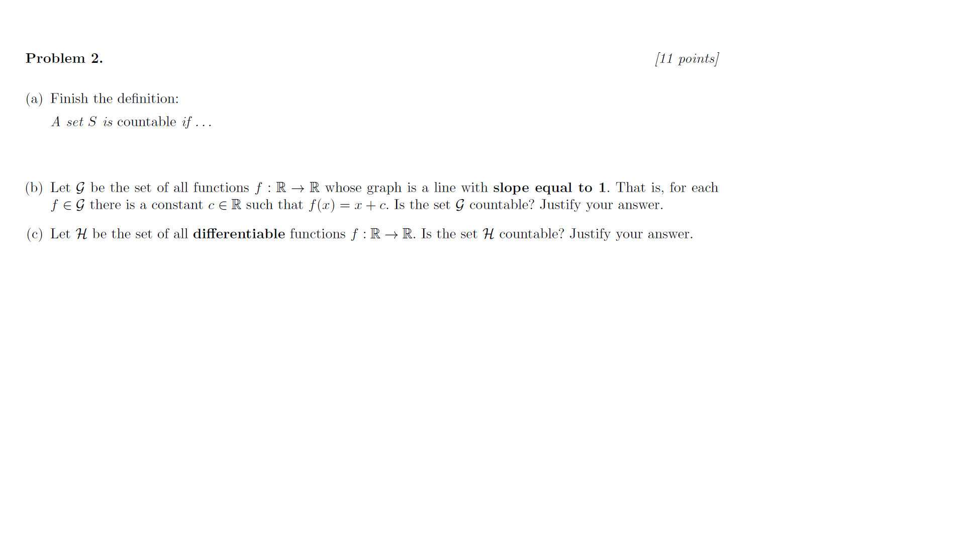 Solved (a) Finish The Definition: A Set S Is Countable If | Chegg.com