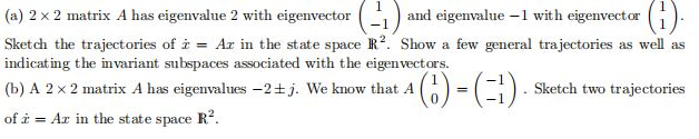 Solved (a) 2 x 2 matrix A has eigenvalue 2 with eigenvector | Chegg.com