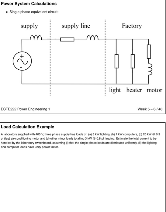 Solved Power System Calculations Single phase equivalent
