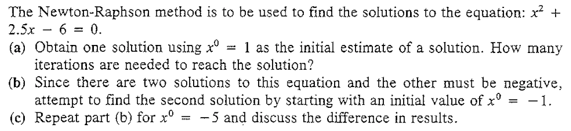 Solved The Newton-Raphson method is to be used to find the | Chegg.com