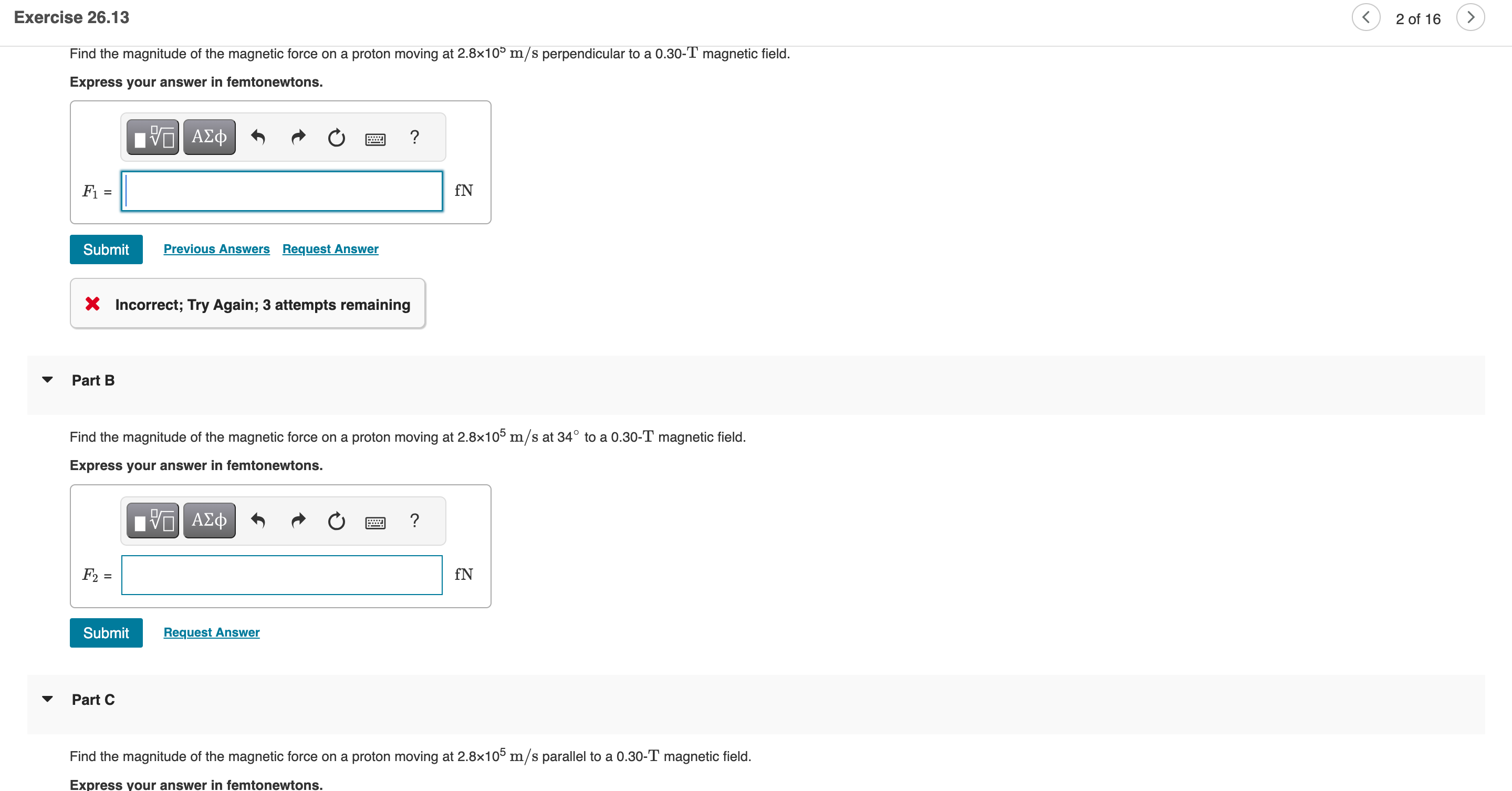 Solved Exercise 26.13Find the magnitude of the magnetic | Chegg.com