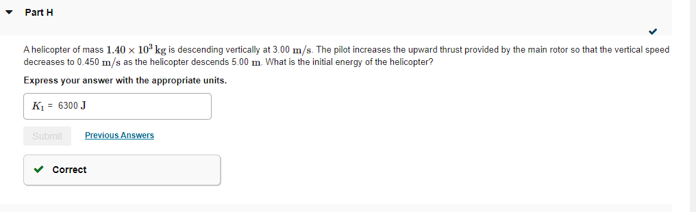 Solved A helicopter of mass 1.40×103 kg is descending | Chegg.com