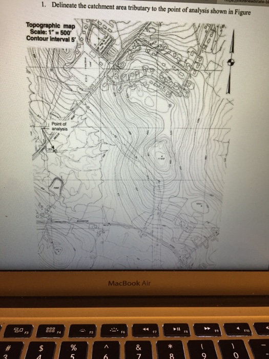 Solved . Delineate the catchment area tributary to the point