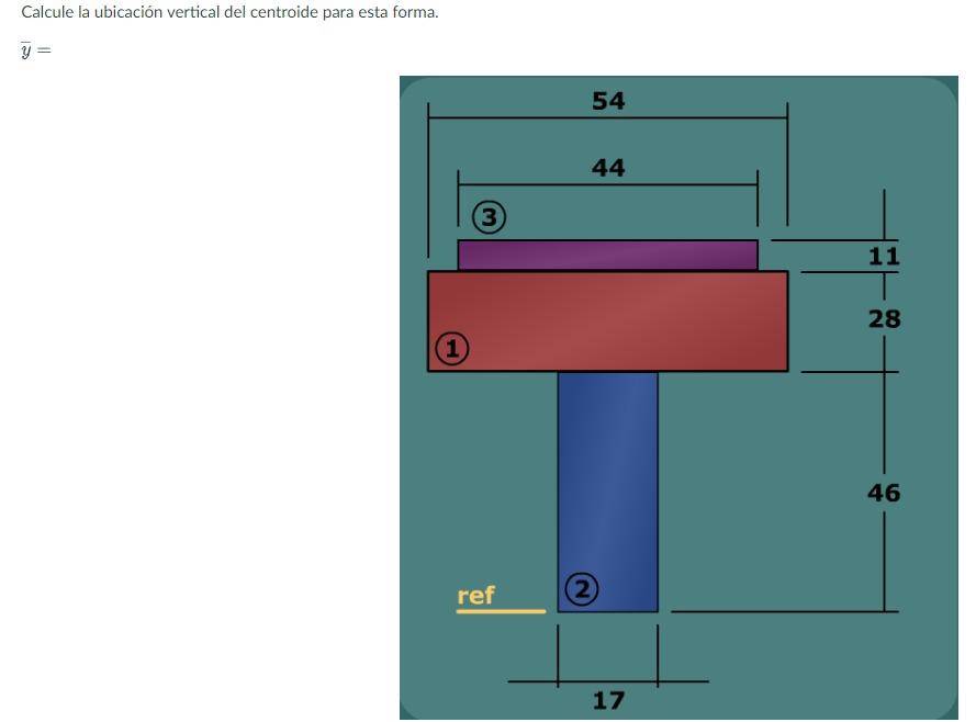 Solved Calculate the vertical location of the centroid for | Chegg.com