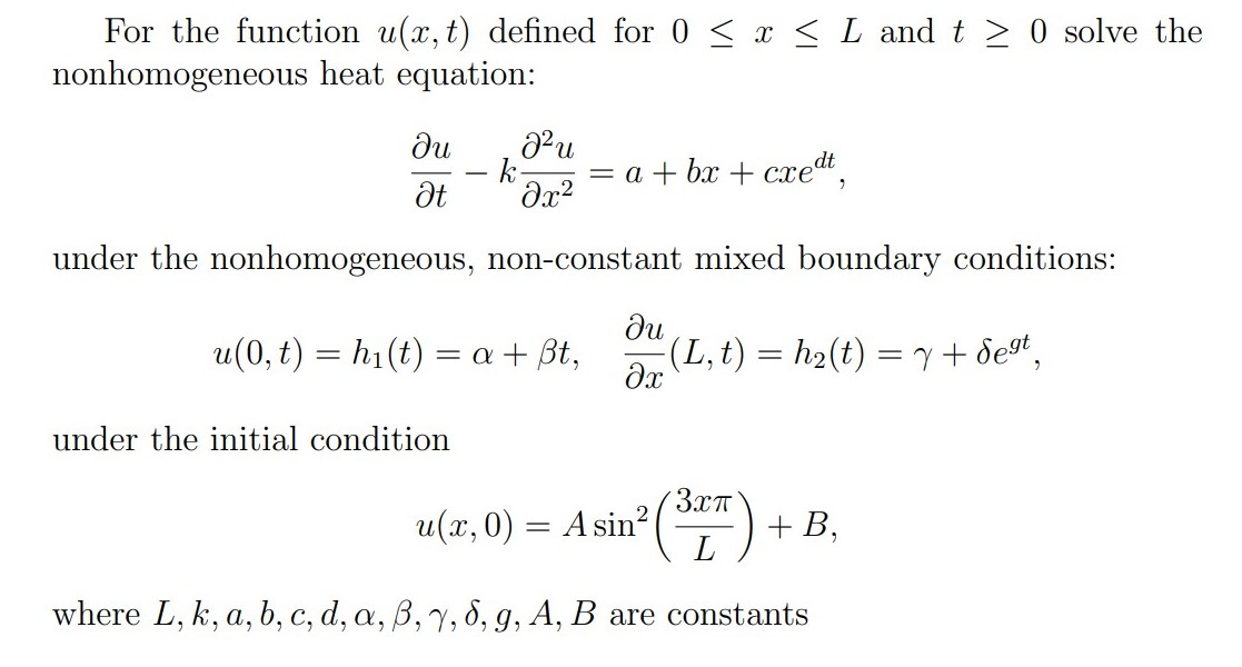 Solved For The Function U X T Defined For 0 X L And Chegg Com