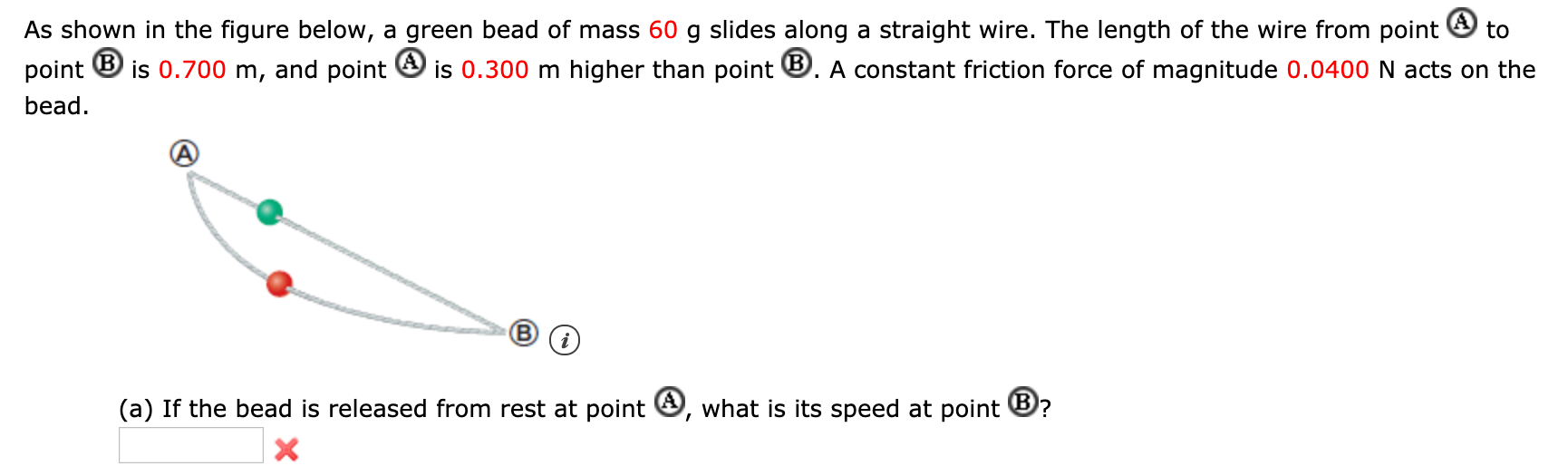 Solved As Shown In The Figure Below, A Green Bead Of Mass 60 | Chegg.com