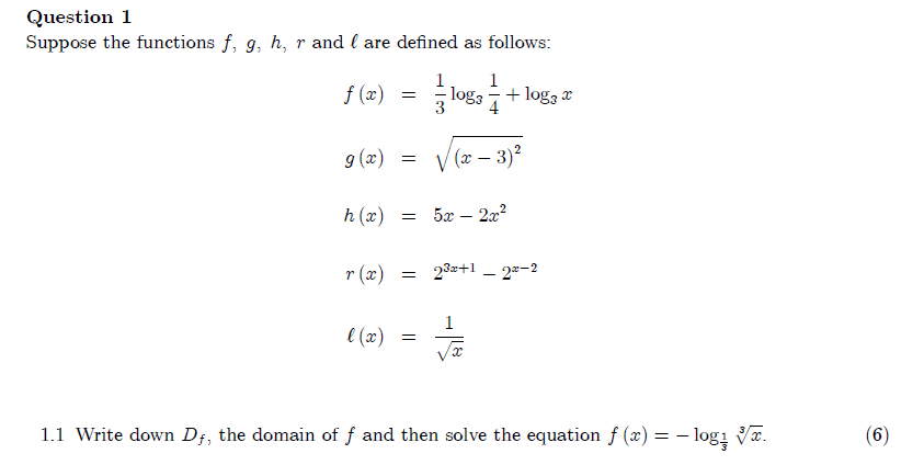 Solved Question 1 Suppose The Functions F G H R And I Chegg Com