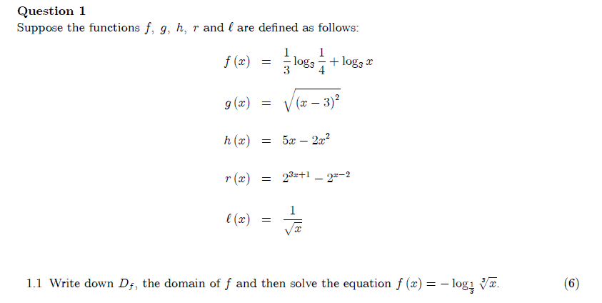 Solved Question 1 Suppose The Functions F G H R And I Are Chegg Com