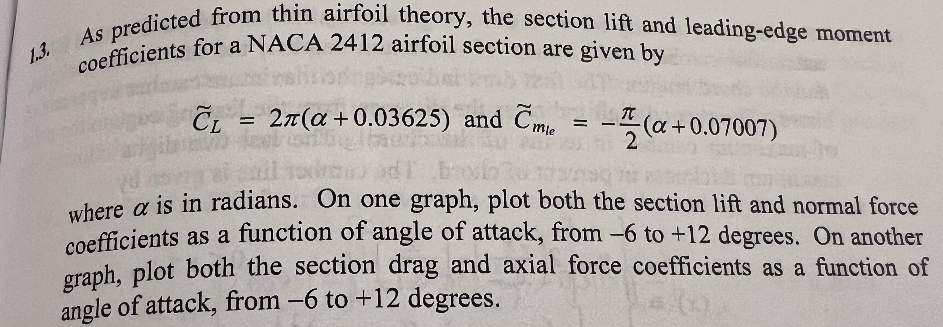 Solved 13. As Predicted From Thin Airfoil Theory, The | Chegg.com