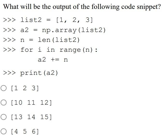 Solved What will be the output of the following code | Chegg.com
