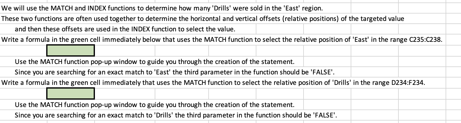 We Will Use The Match And Index Functions To 