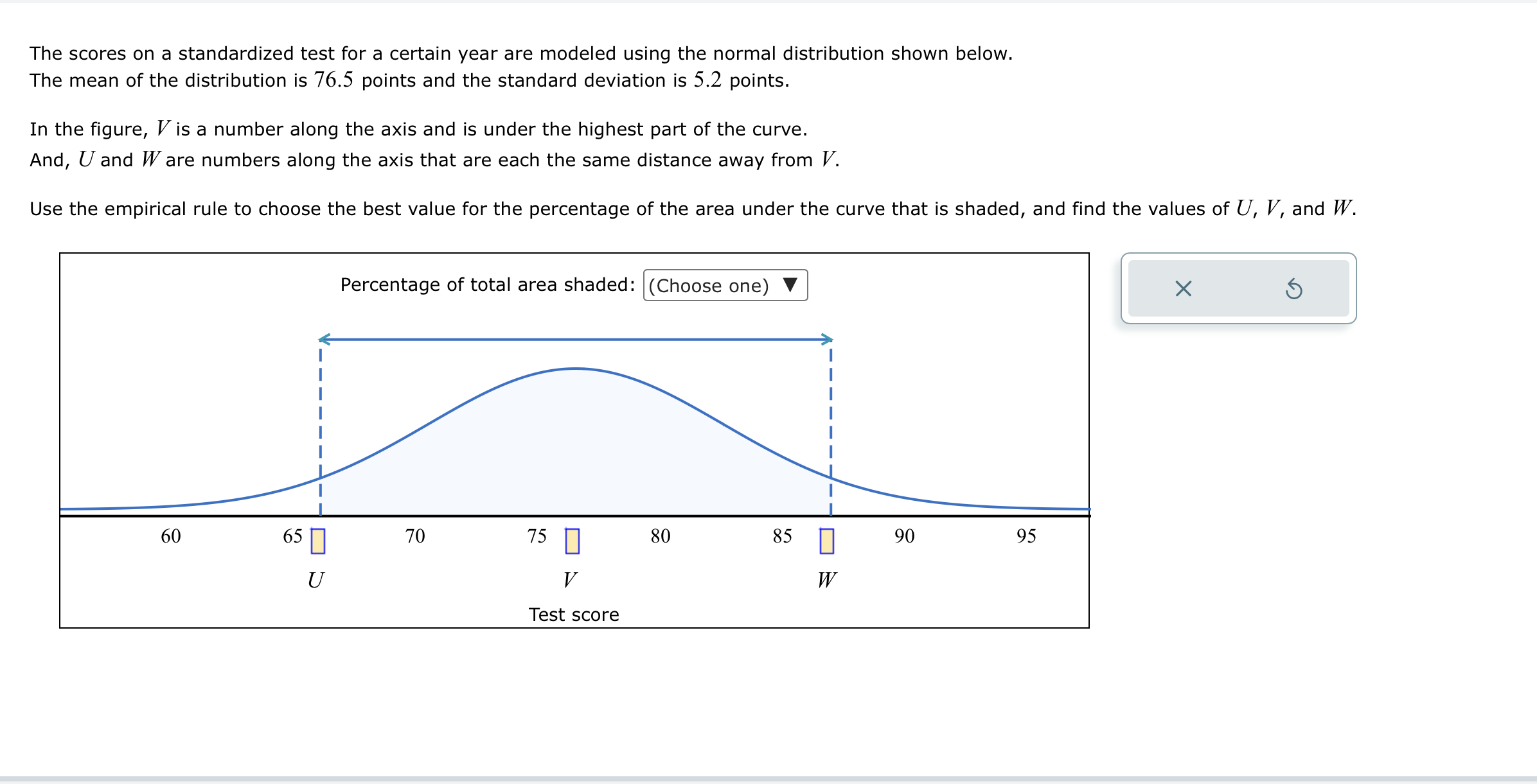 Solved The scores on a standardized test for a certain year | Chegg.com