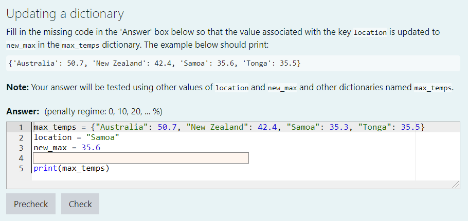Solved Fill in the missing code in the 'Answer' box below so | Chegg.com